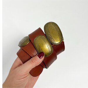 Kudos Western Brown Genuine Leather Belt Sz 75